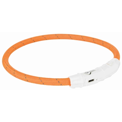 Trixie halsband flash light lichtgevend usb oplaadbaar oranje (7 MMX65 CM)