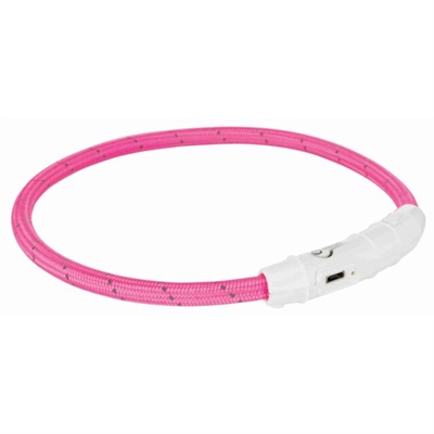 Trixie halsband flash light lichtgevend usb oplaadbaar roze