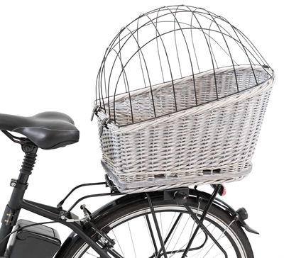 Trixie fietsmand bagagedrager met rooster grijs