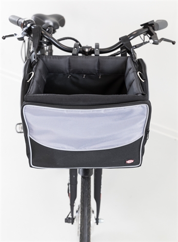 Trixie fietsmand voor aan stuur nylon zwart / grijs