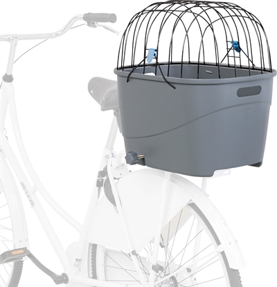 Trixie fietsmand voor bagagedrager met draadkoepel kunststof grijs