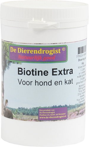 Dierendrogist biotine poeder+kruiden voor hond en kat (200 GR)