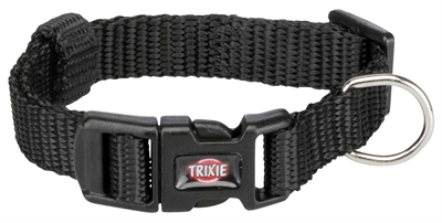 Trixie halsband hond premium zwart (15-25X1CM)