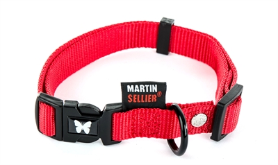 Martin sellier halsband nylon rood verstelbaar (10 MMX20-30 CM)