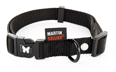 Martin sellier halsband nylon zwart verstelbaar (10 MMX20-30 CM)