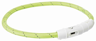 Trixie halsband hond flash lichthalsband usb tpu / nylon groen (45X0,7 CM)