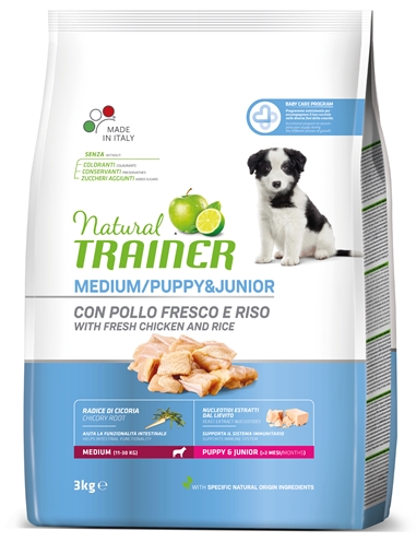 Boekhouding Concentratie lawaai Natural trainer dog puppy / junior medium chicken - Huisdieren.nl