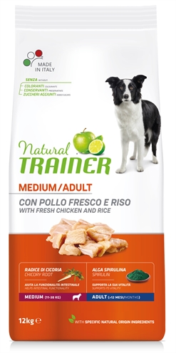 Natural trainer dog adult medium chicken / rice (12 KG)