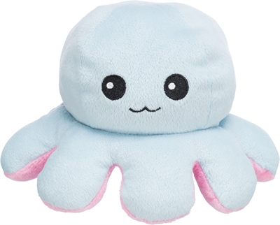 Trixie octopus omkeerbaar pluche roze / lichtblauw