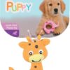 Zolux puppyspeelgoed latex giraffe oranje - Afbeelding 2