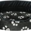Trixie hondenmand jimmy ovaal zwart met pootprint