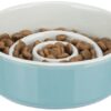 Trixie voerbak slowfeeding keramiek grijs / blauw - Afbeelding 3