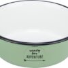 Trixie voerbak drinkbak emaille / rvs groen