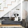 Bia bed kunstleer hoes hondenmand zwart - Afbeelding 4