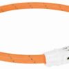 Trixie lichtgevende halsband hond flash usb tpu / nylon oranje