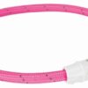 Trixie lichtgevende halsband hond flash usb tpu / nylon roze