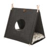 Trixie kattenmand tent elfie met kussen vilt antraciet - Afbeelding 3