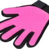 Trixie vachtverzorgingshandschoen mesh-materiaal / tpr roze / zwart - Afbeelding 3