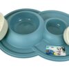 Happy pet mad about pets voerbak / drinkbak volcano dubbel lichtblauw - Afbeelding 2