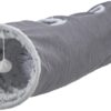 Trixie katten speeltunnel harvey velours / pluche grijs