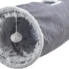 Trixie katten speeltunnel harvey velours / pluche grijs - Afbeelding 3
