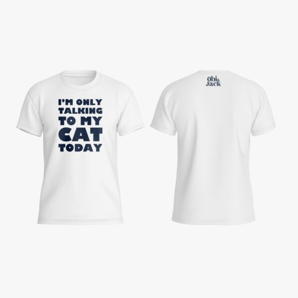Obi & jack t-shirt (only talking to my cat today - white) - Afbeelding 4