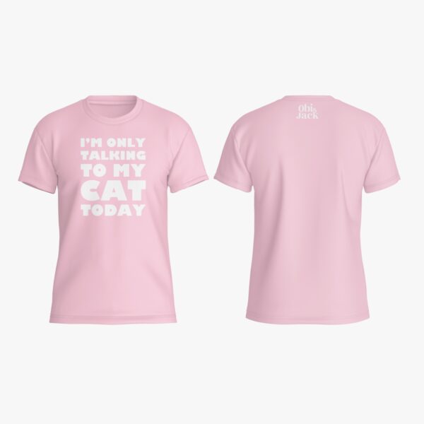 Obi & jack t-shirt (only talking to my cat today - pink) - Afbeelding 3