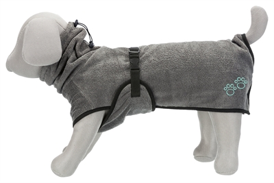 Trixie badjas hond badstof grijs - Afbeelding 4