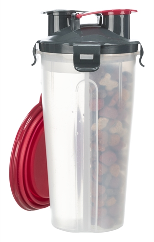 Trixie waterfles / voerfles inclusief reisbak kunststof / silicone - Afbeelding 3