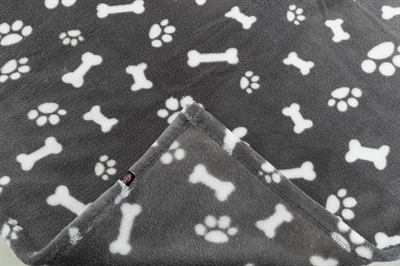 Trixie hondendeken kenny fleece bot / pootjes grijs - Afbeelding 3