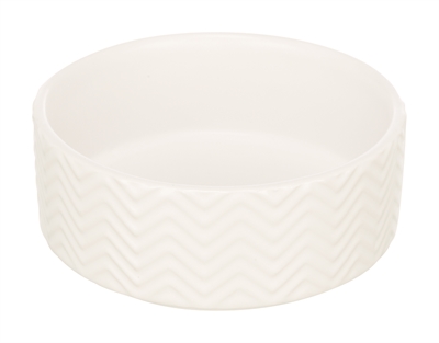 Trixie voerbak / drinkbak wave keramiek wit