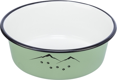 Trixie voerbak drinkbak emaille / rvs groen - Afbeelding 2
