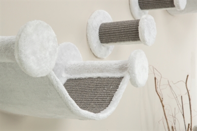 Trixie katten klimset voor aan de muur 4 klimplekken wit / grijs - Afbeelding 4