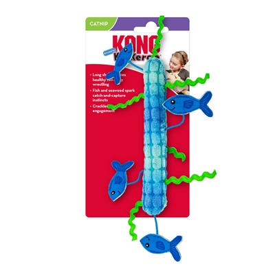 Kong kickeroo stickeroo met kreukgeluid en catnip blauw - Afbeelding 3