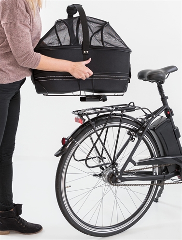 Trixie fietsmand bagage drager breed zwart - Afbeelding 4