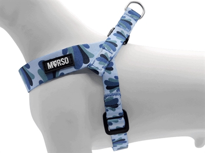 Morso mini hondentuig verstelbaar gerecycled splash blauw - Afbeelding 3