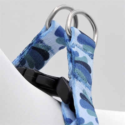 Morso mini hondentuig verstelbaar gerecycled splash blauw - Afbeelding 6