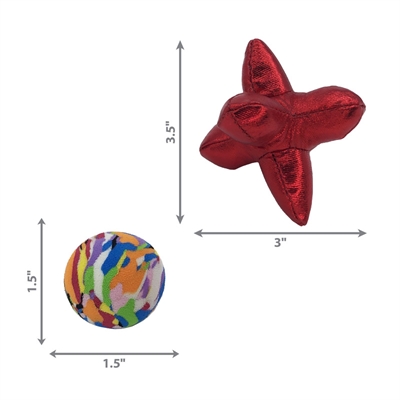 Kong cat active jacks stuiterbal multipack met catnip rood - Afbeelding 3