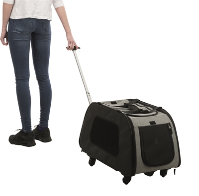 Trixie reismand trolley zwart / lichtgrijs - Afbeelding 3