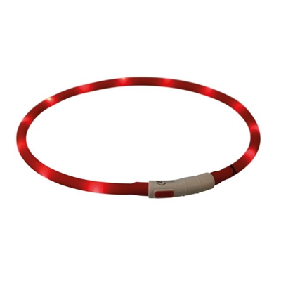 Trixie lichtgevende halsband hond usb siliconen oplaadbaar rood - Afbeelding 2
