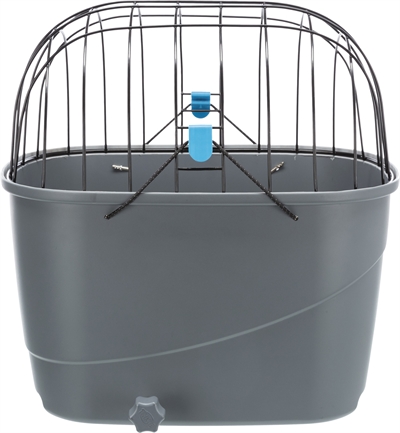 Trixie fietsmand voor bagagedrager met draadkoepel kunststof grijs - Afbeelding 2