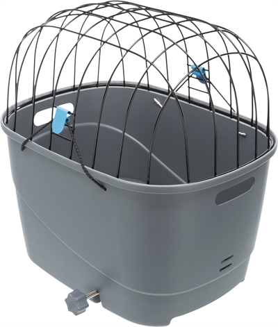 Trixie fietsmand voor bagagedrager met draadkoepel kunststof grijs - Afbeelding 4