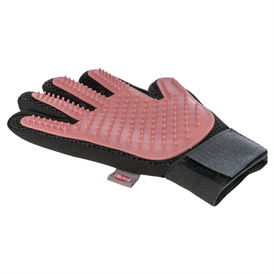 Trixie vachtverzorgingshandschoen mesh-materiaal / tpr roze / zwart - Afbeelding 4