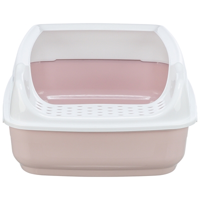 Trixie kattenbak delio met rand bedrukt lichtroze / wit - Afbeelding 2