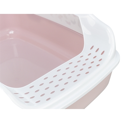 Trixie kattenbak delio met rand bedrukt lichtroze / wit - Afbeelding 5