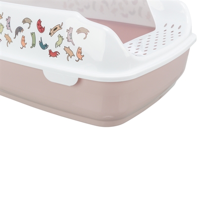 Trixie kattenbak delio met rand bedrukt lichtroze / wit - Afbeelding 6