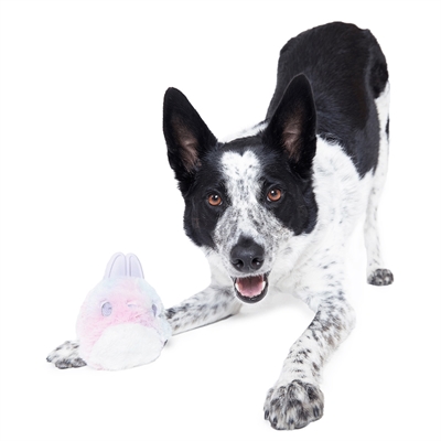 Bark hippie hopper konijn pluche met rubber oren blauw / paars - Afbeelding 4