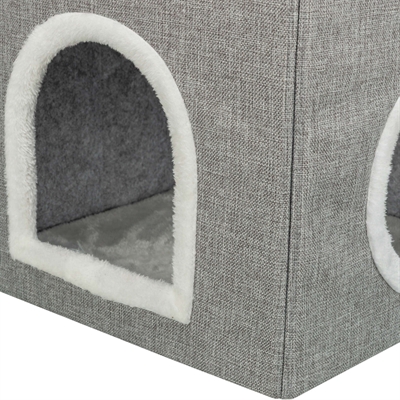 Trixie kattenmand / kattenhuis nora soft 2 verdriepingen lichtgrijs - Afbeelding 4