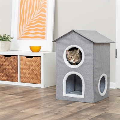 Trixie kattenmand / kattenhuis nora soft 2 verdriepingen lichtgrijs - Afbeelding 6