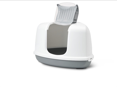 Savic hoek kattenbak nestor grijs / wit - Afbeelding 2